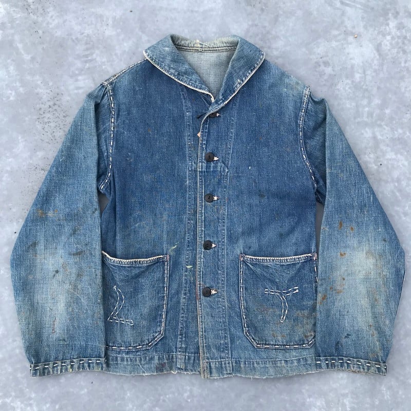 タタキVTG 40s U.S.NAVY デニム ショールカラー カバーオール チェンジ