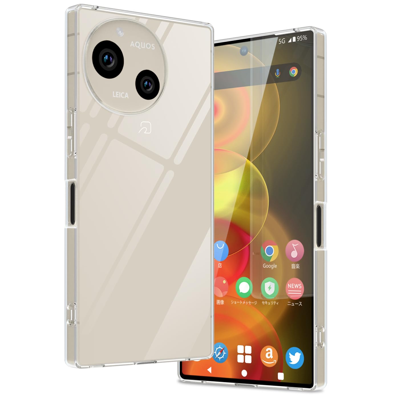 AQUOS R9 / R10 ケース クリア 耐衝撃 SH-51E / SH-51F アクオス R9 R10 カバー 透明 SH51E スマホケース TPU ストラップホール付き(AQUOSR9/R10,透明)