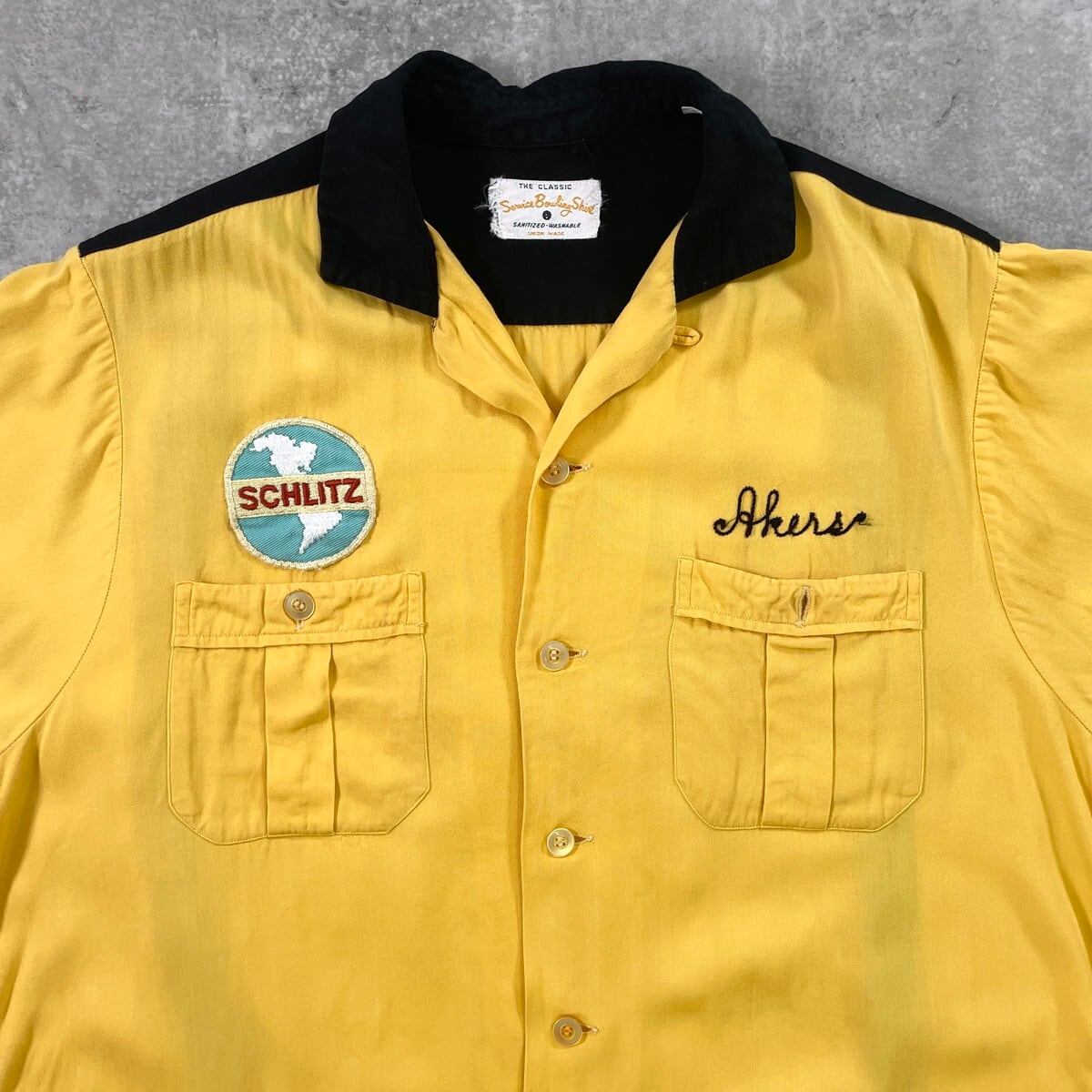 50~60年代 Service Bowling Shirt 開襟 ボウリングシャツ メンズL相当