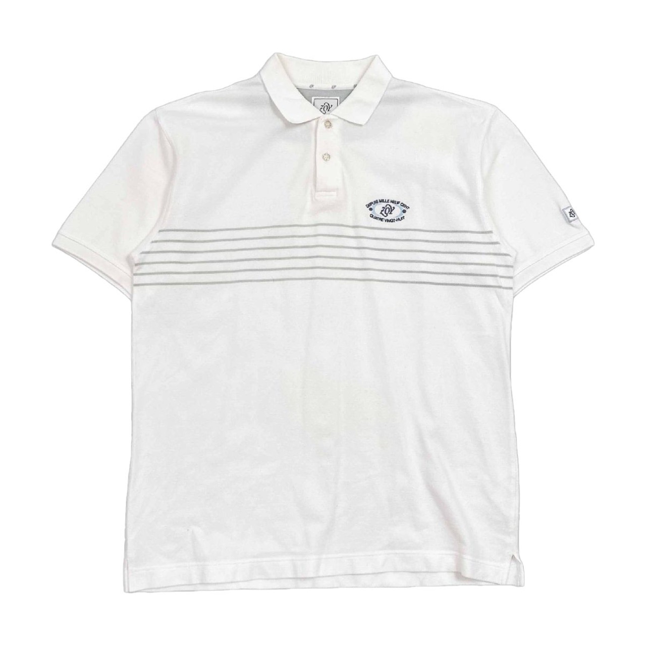 ゴルフ◆ZOY ゾーイ ロゴ刺繍 鹿の子 コットン 半袖 ポロシャツ サイズ 2 /メンズ/スポーツ/日本製/白/ホワイト