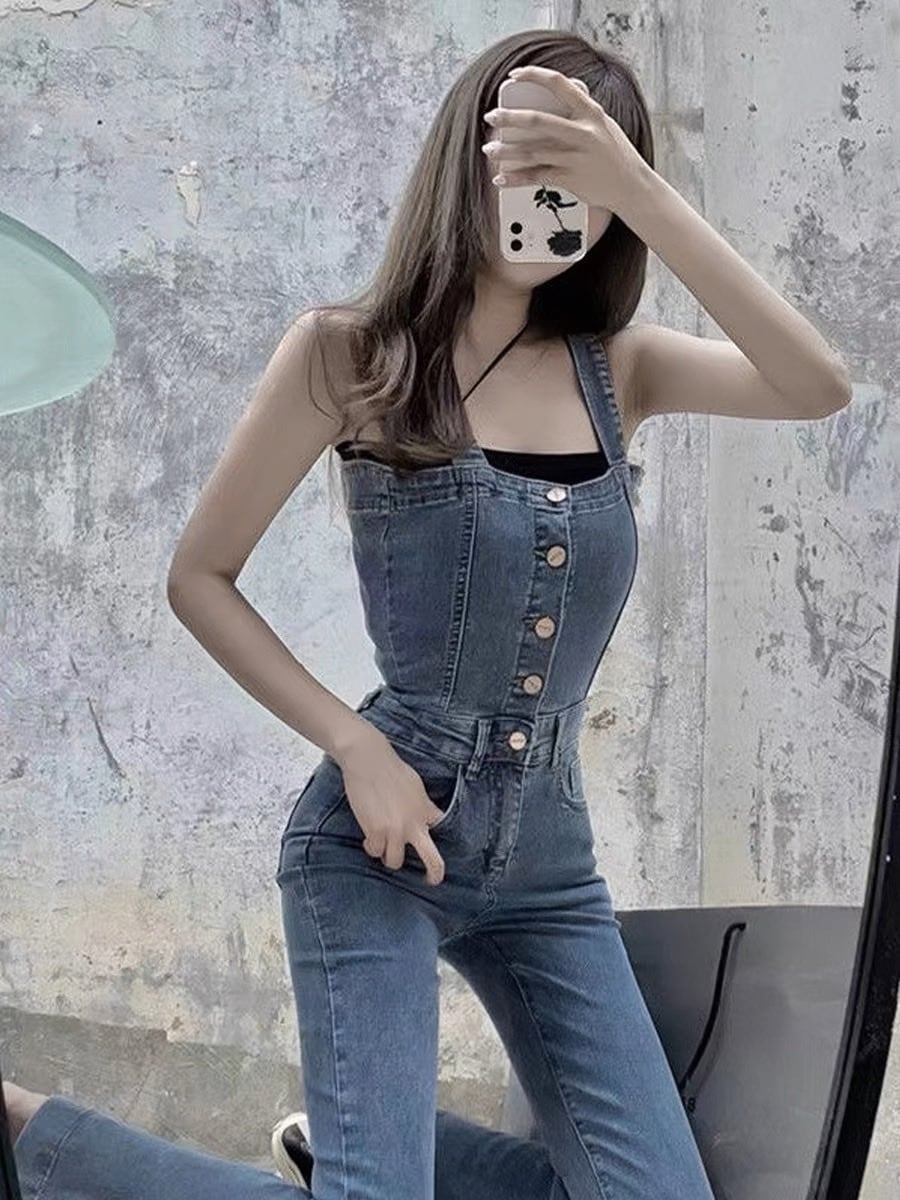 デニムサロペット フレアパンツ | selectshop Lapipi
