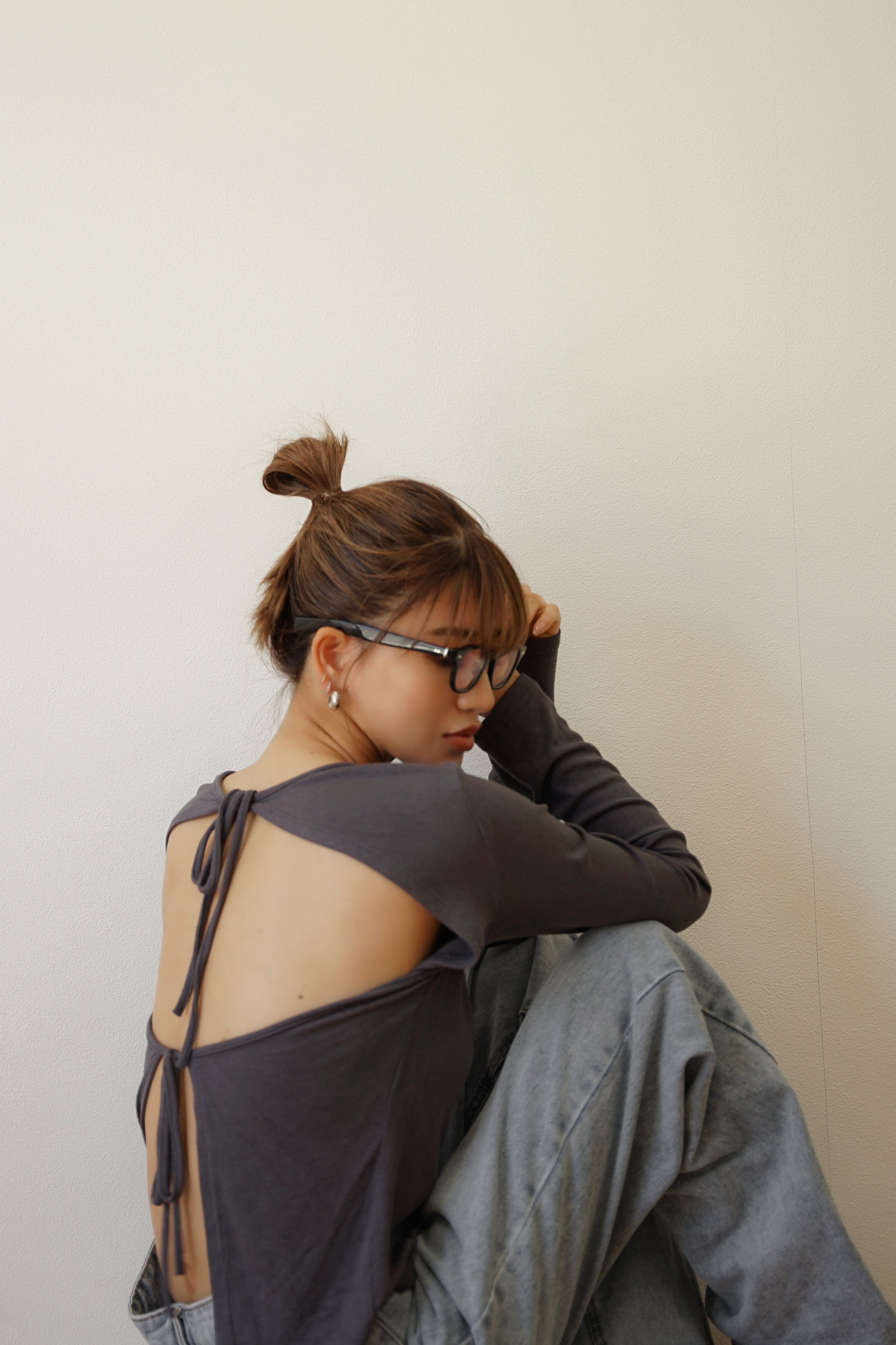 バックオープン ストレッチ トップス