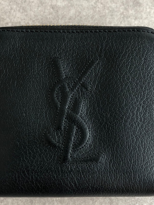 Yves Saint Laurent イヴ・サンローラン 財布 ブラック YSL レザー ２つ折り vintage ヴィンテージ オールド xjddhr