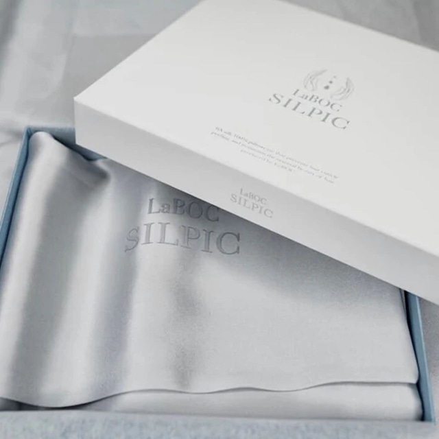 LaBOC 高級シルク枕カバー SILPIC(シルピック)A6ランク 100%天然シルク使用|髪質改善美容師監修|摩擦軽減・保湿・美髪・美肌ケア|48×74cm