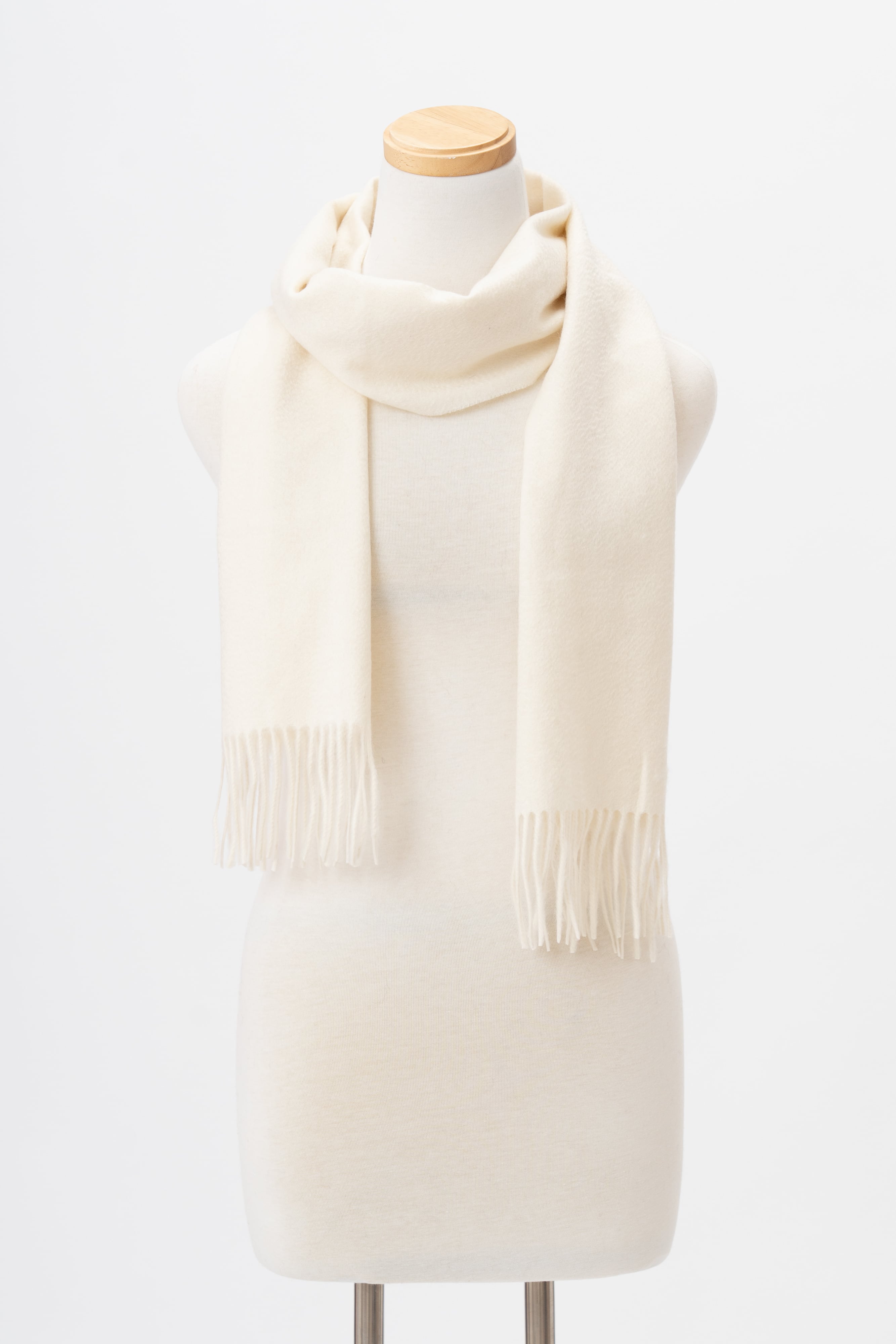 ホワイトカシミヤマフラー 入荷未定 Hirano - ヒラノ/ホワイト レギュラーマフラーカシミヤ100