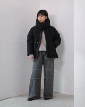 FOURAM - SEAMLESS SHORT DOWN :Black|シームレス/ショート丈/グースダウン700+