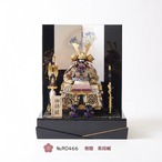 №R0466  樹鎧　紫段縅 手描琳派あやめ屏風　黒塗輝平台 thumbnail 1