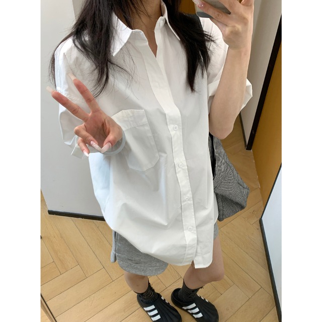 simple pocket short-sleeve shirt　シンプルポケット半袖シャツ　J2057