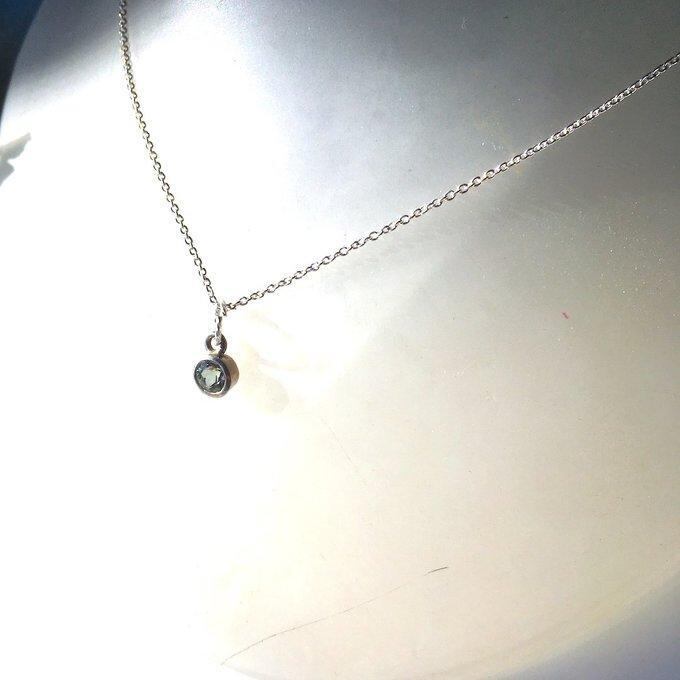 【一点物】SV925✦3月の誕生石✦⋆.·海の精の宝物 - アクアマリンpetiteネックレス⋆.·✦
