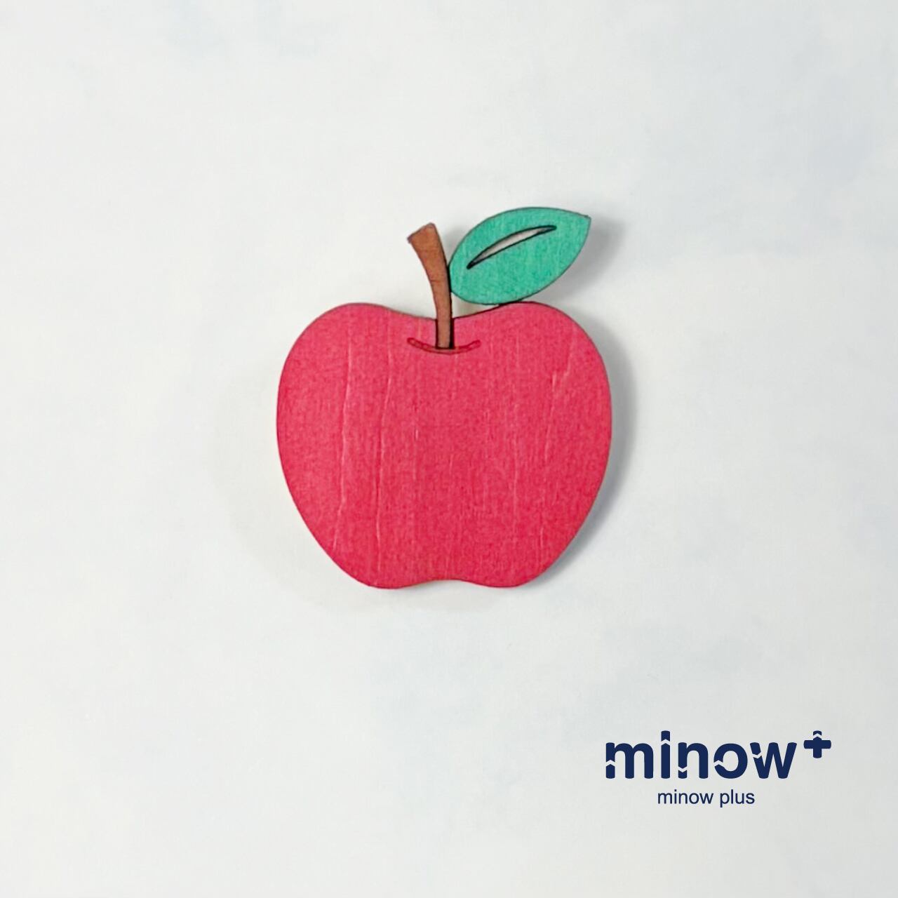 りんご（2D）」木製ブローチ かわいい クリスマス ギフト プレゼント