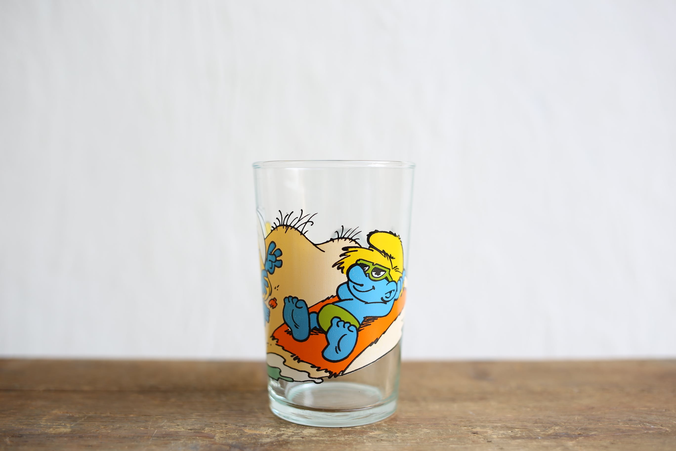 フランス ヴィンテージ ベルギー『スマーフ』 1990年 グラス N-01159