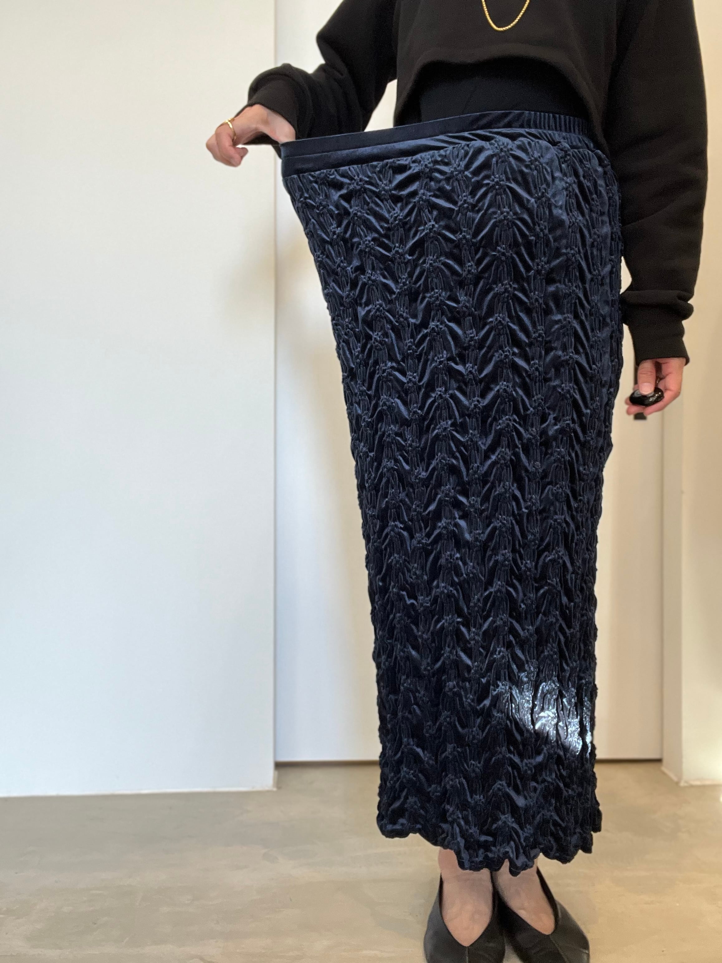 【SELECT】ベロアシャーリングタイトスカート