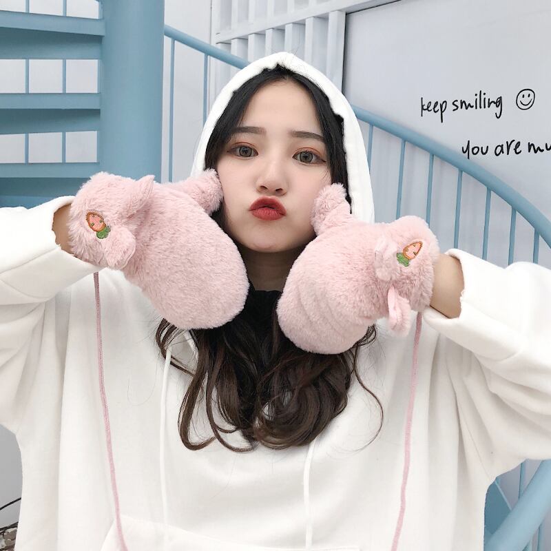 グローブ ウィンター レッド 刺繍 大人ガーリー スウィート キュート カジュアル 冬物 ブラック・アイド・ピーズ96811585402