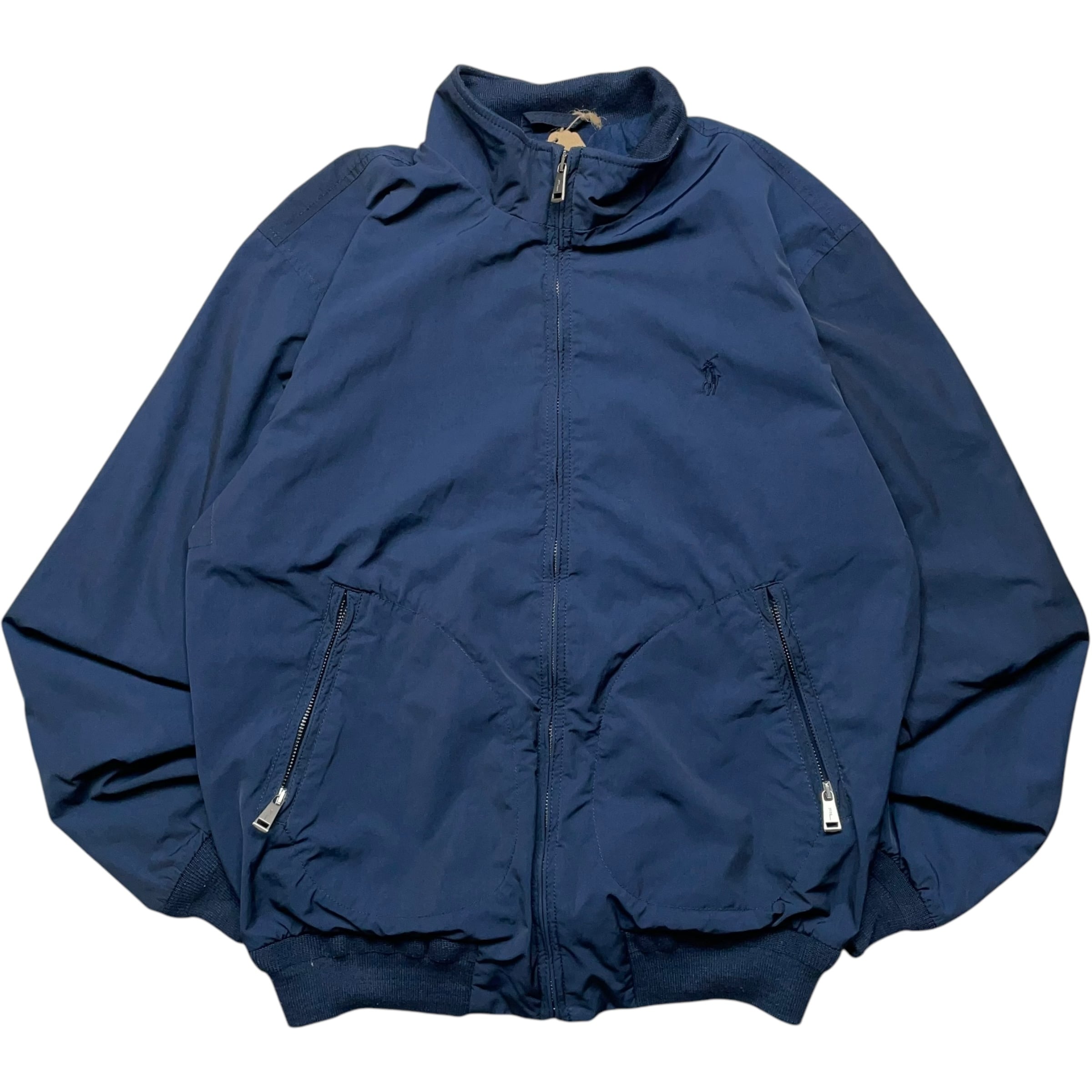 《S》 Ralph Lauren ラルフローレン ナイロンジャケット ポニー ワンポイント ネイビー no.6346
