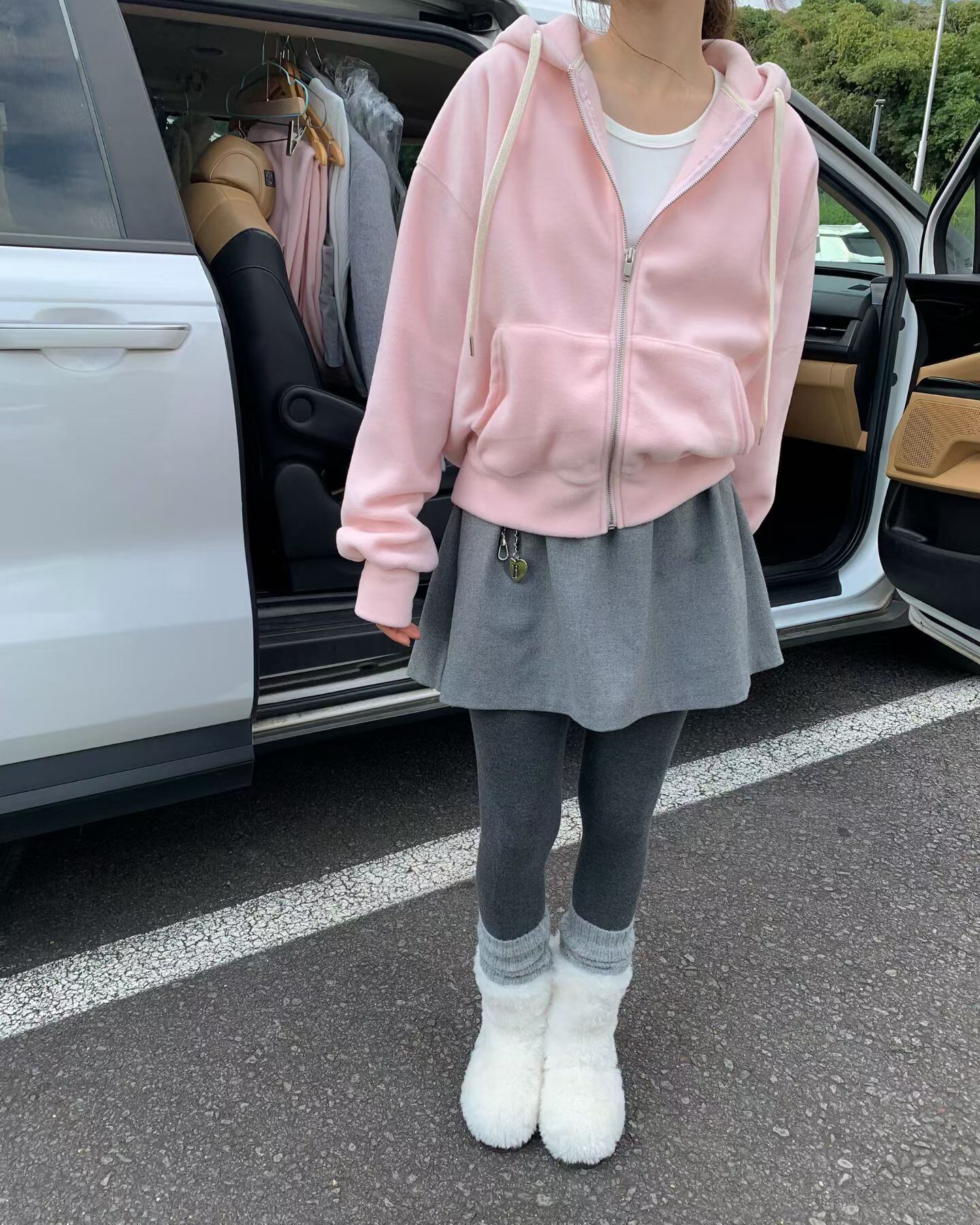 (予約)ezediary / Marshmallow Fleece Zip-Up Hoodie / 2color