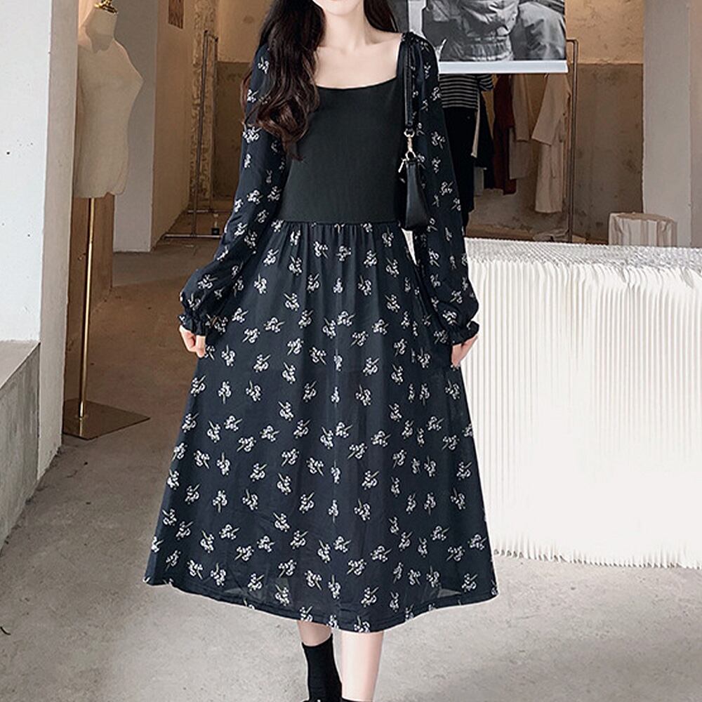 ドッキング 花柄ワンピース レディース