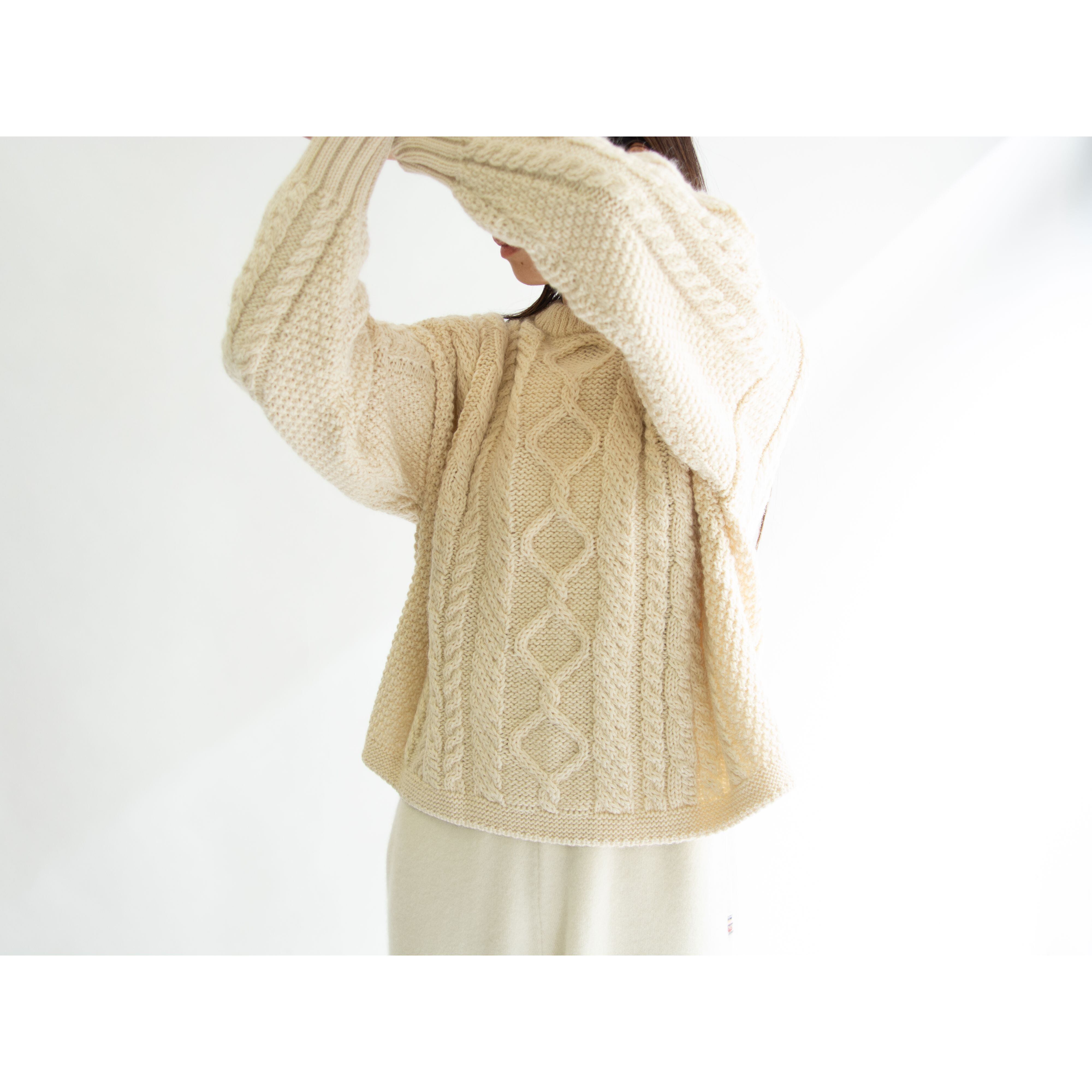 【Guernsey woollens】Made in Guernsey British Isles 100% wool cable knit pullover(ガンジーウーレンズ ケーブルニットプルオーバー セーター)11a