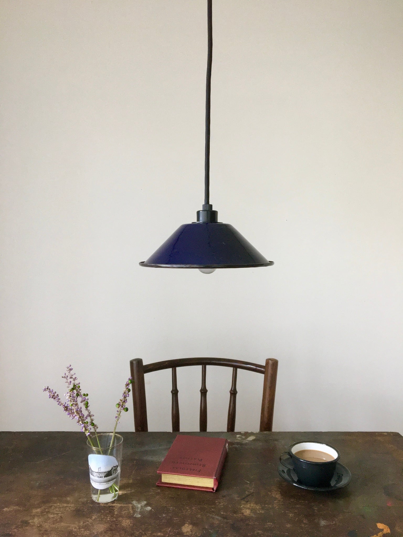ホーロー ランプシェード ネイビーブルー｜Enamel Iron Lampshade Navy