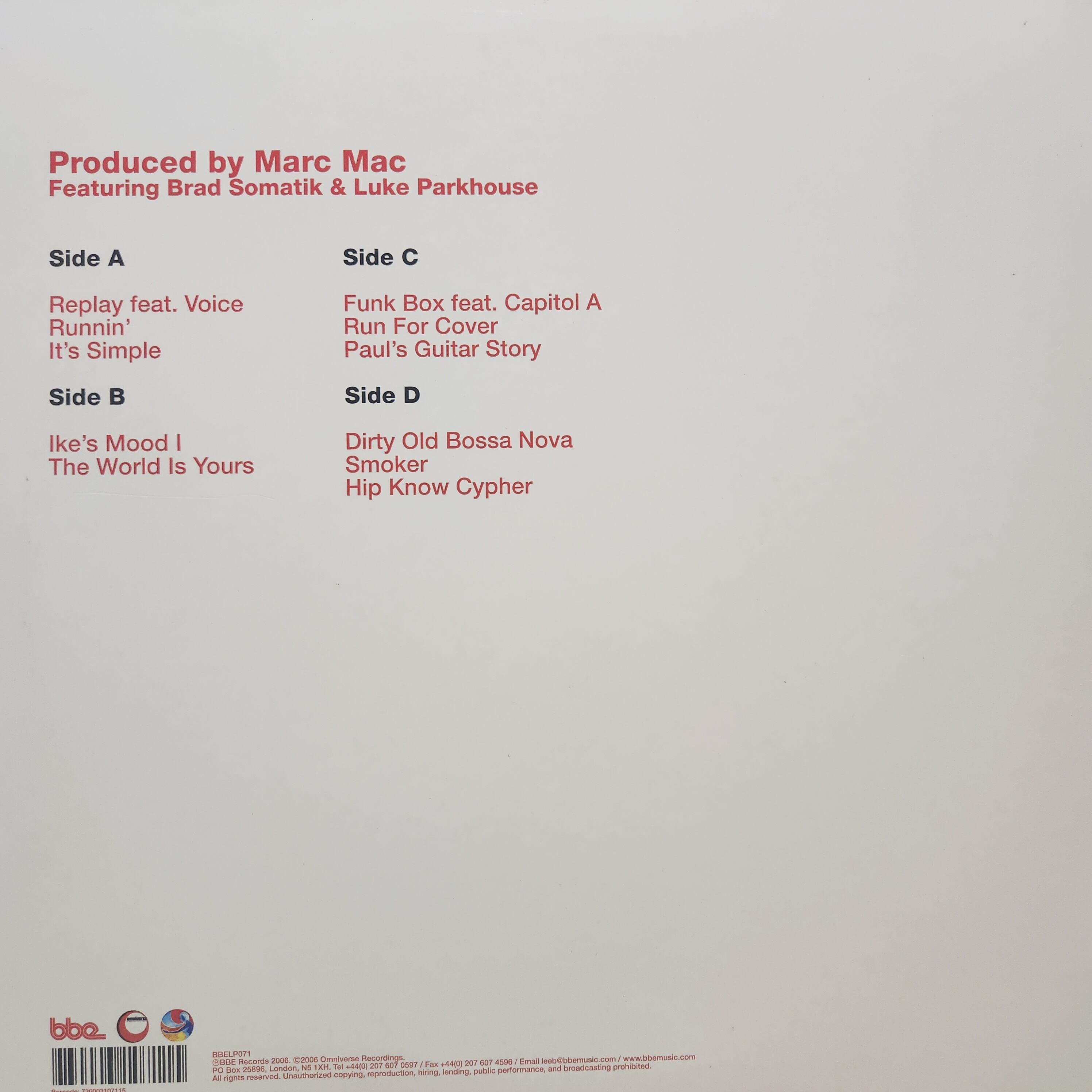 Marc Mac Presents Visioneers / Dirty Old Hip Hop [BBELP071] - 画像2