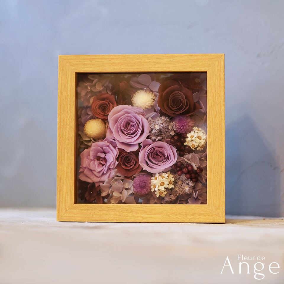 お供え花　プリザーブドフラワーのガラスフレームアレンジ お悔やみ 花 お供え ガラスフレーム プリザーブドフラワー 供花