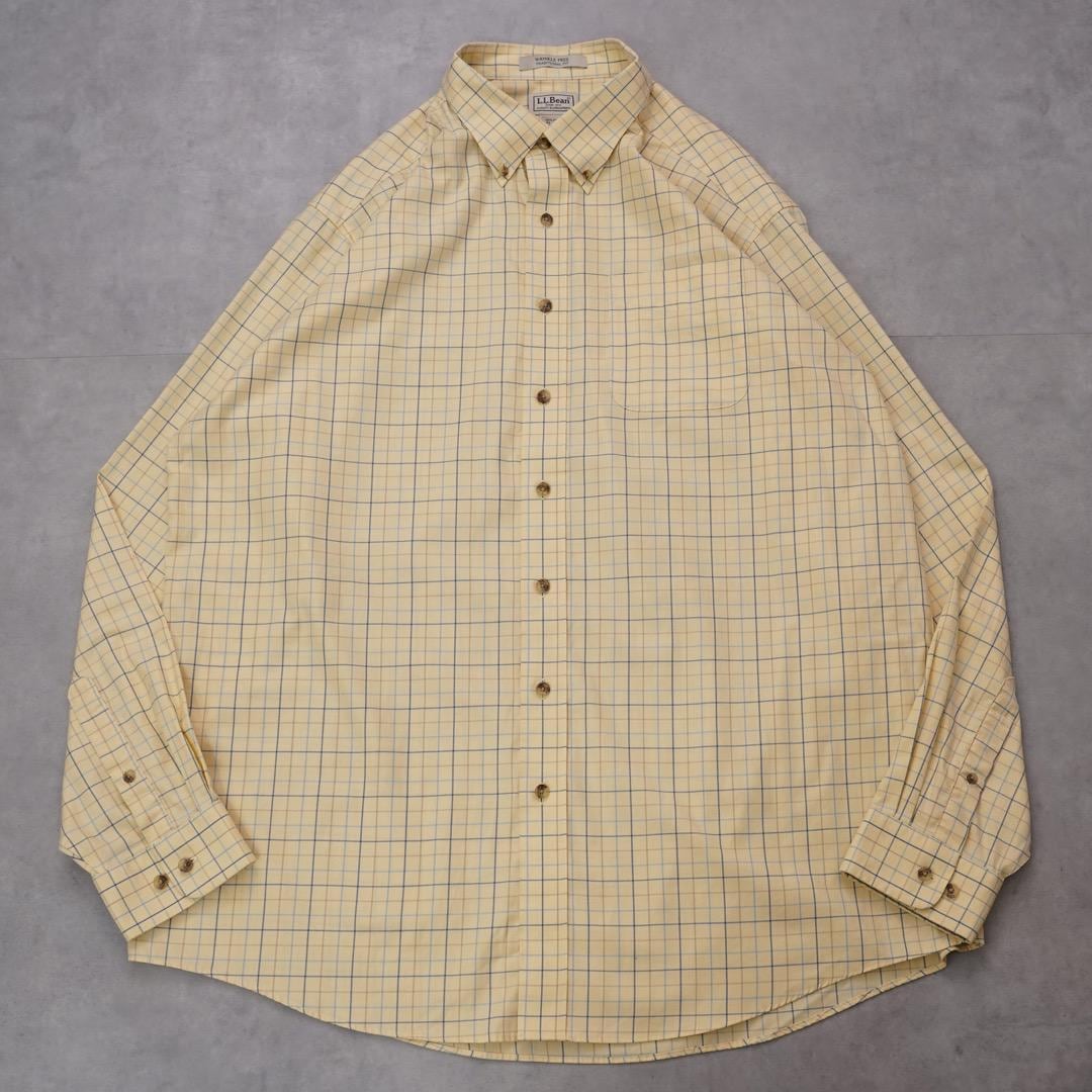 L.L.Bean エルエルビーン チェックシャツ 古着 XL 黄 14805