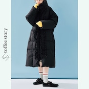 【2color】心躍る冬を演出する:モード感溢れるフリルたっぷりハイエンドダウンコート i0510