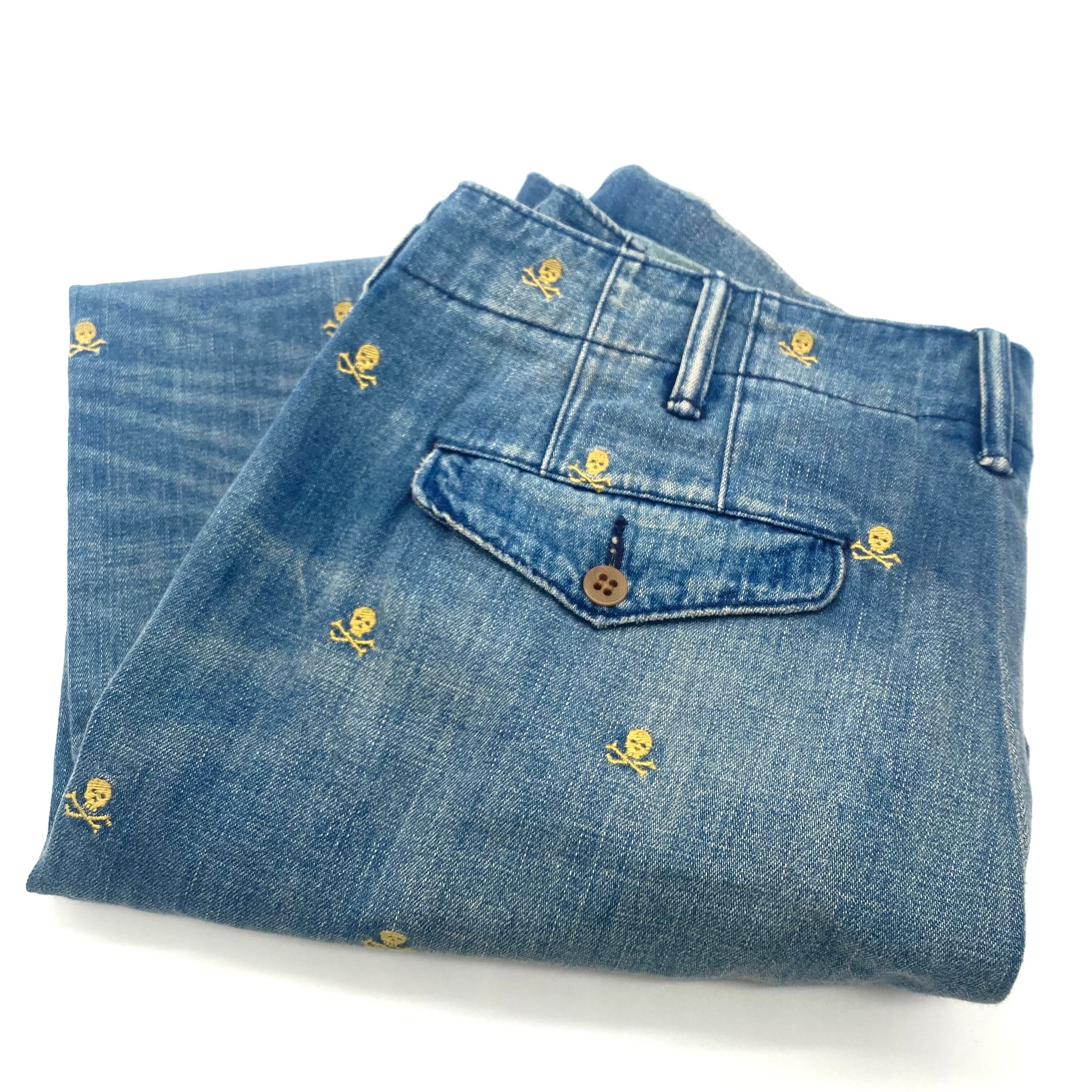 Vintage Polo Ralph Lauren Denim Pants Skull 30×30 