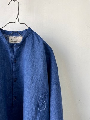 kaval / simple pullover shirt 6 “indigo linen”(カヴァルのシンプルプルオーバーシャツ)