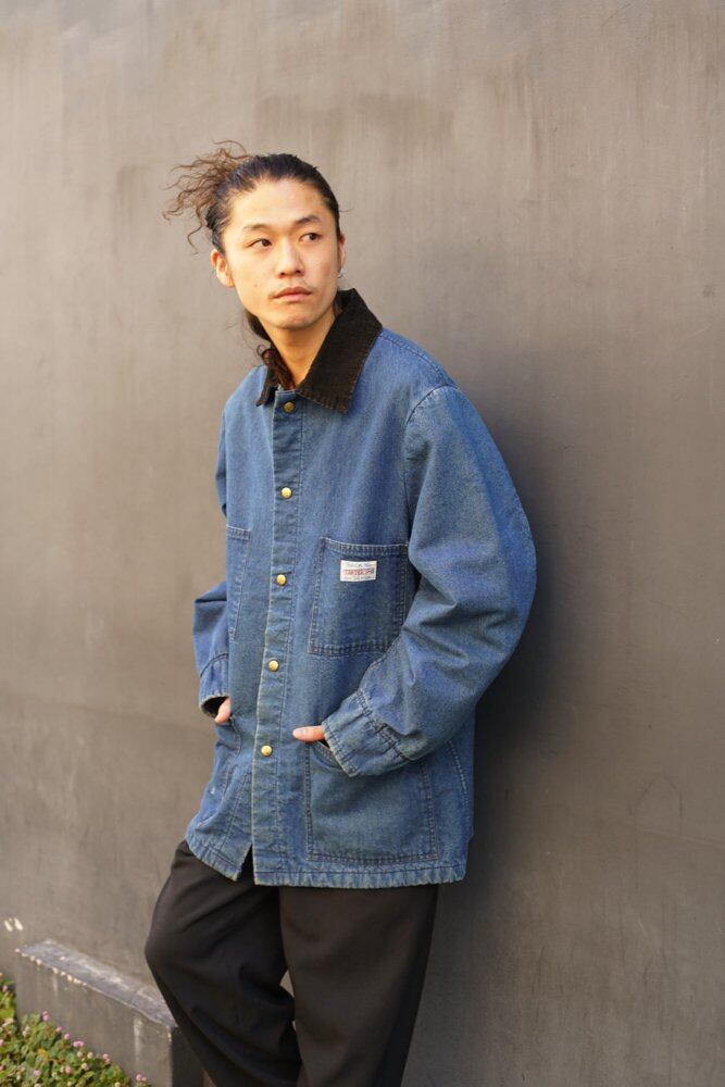 CARTERS] Coverall denim jacket with vintage blanket [1970s