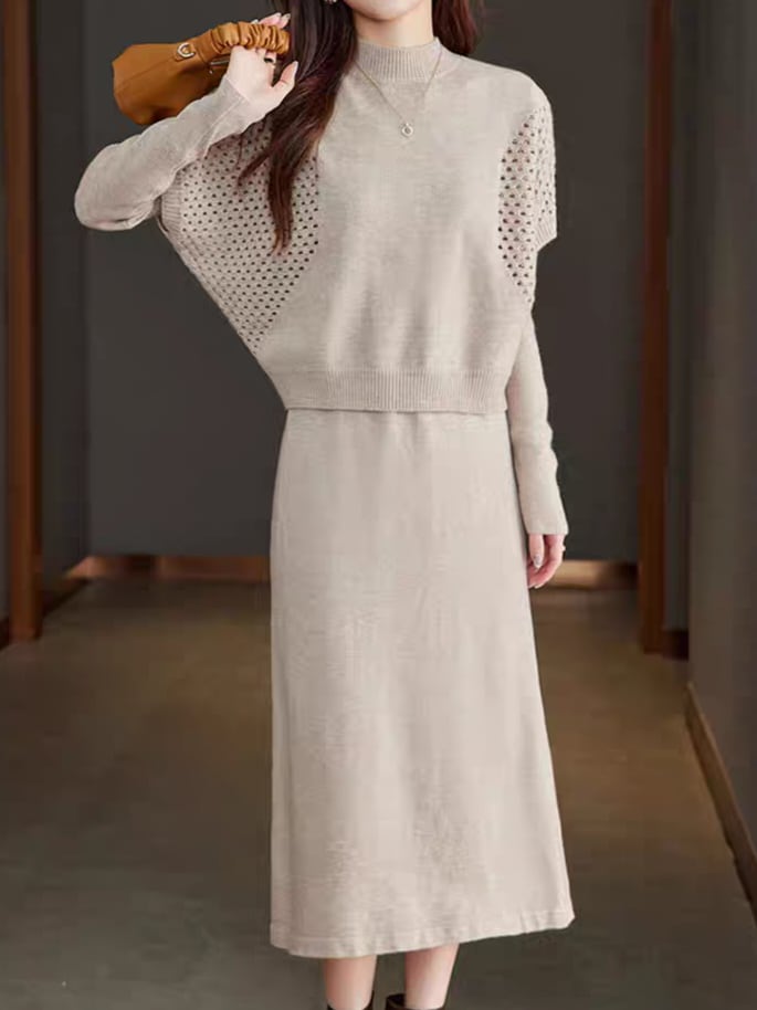 Knit top & one piece set L0831