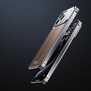 ◆iPhone 16/15/14/Pro/Pro Max◆ Aluminum Alloy Wood Case / アルミニウム アロイ ウッド スマホケース