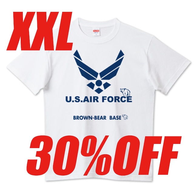 ＜30%OFF＞XXL 1点限り！U.S.AIR FORCE Tシャツ：ホワイト