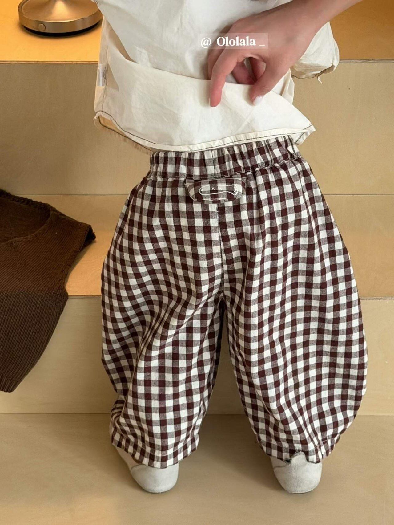 【予約】Brownie Check Balloon Pants/Ololala