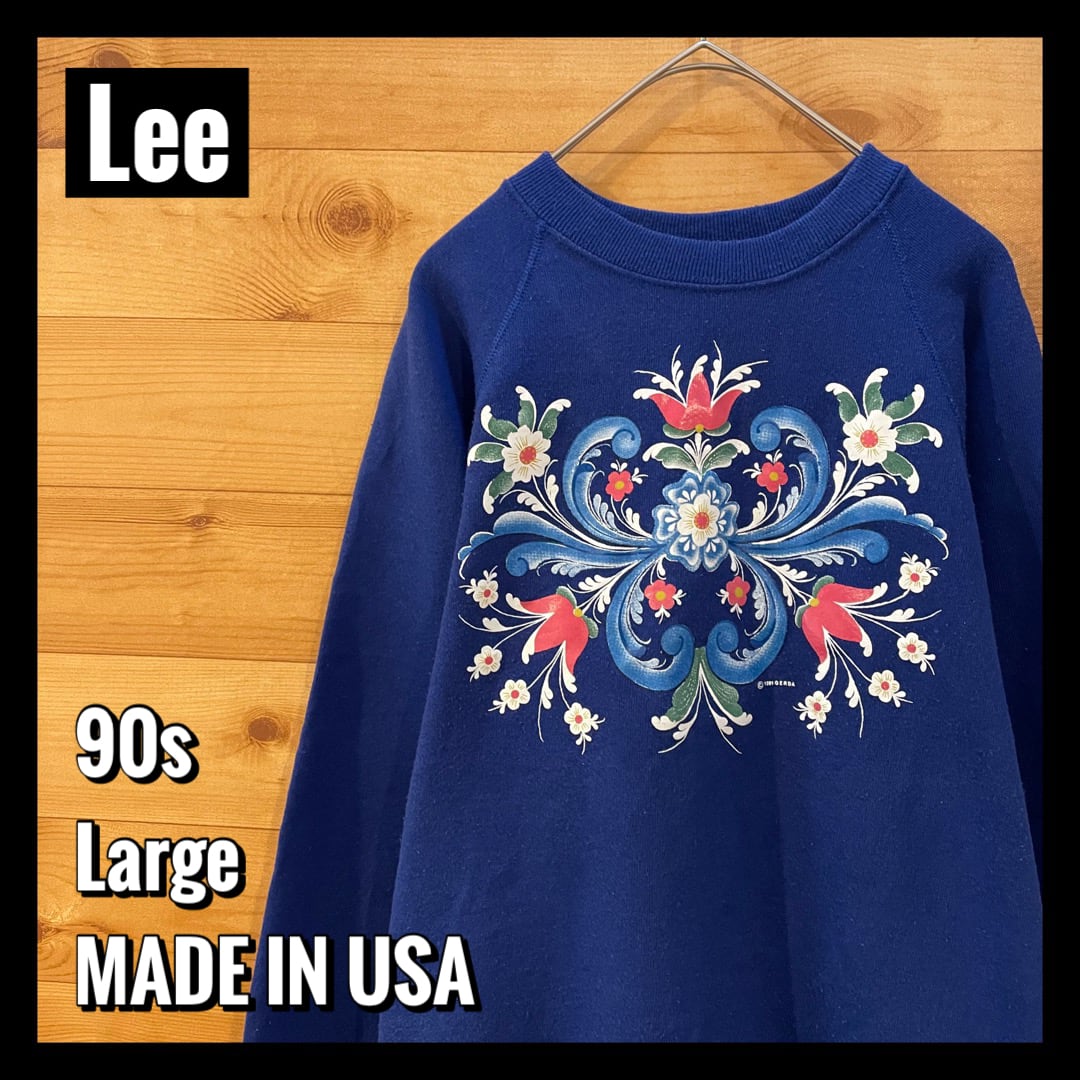 Lee】90s USA製 かわいい系 オールドスウェット トレーナー 花 ...