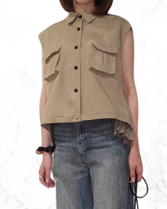 バックプリーツベスト　MMC129VDB   ミカーレミカーレ