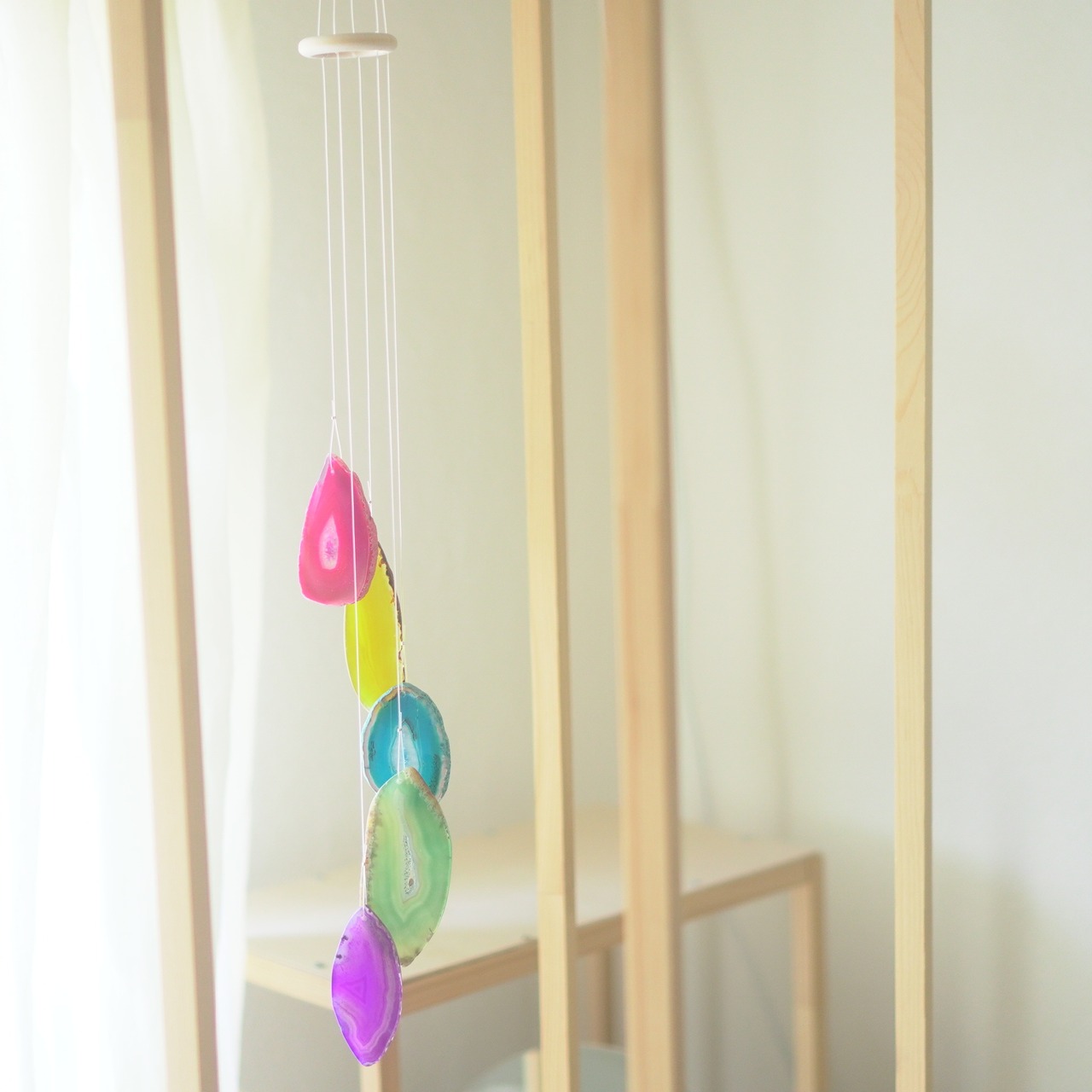 Vivid Rainbow 15 - アゲートヒーリングチャイム / Agate Sun Catcher Wind Chime 563