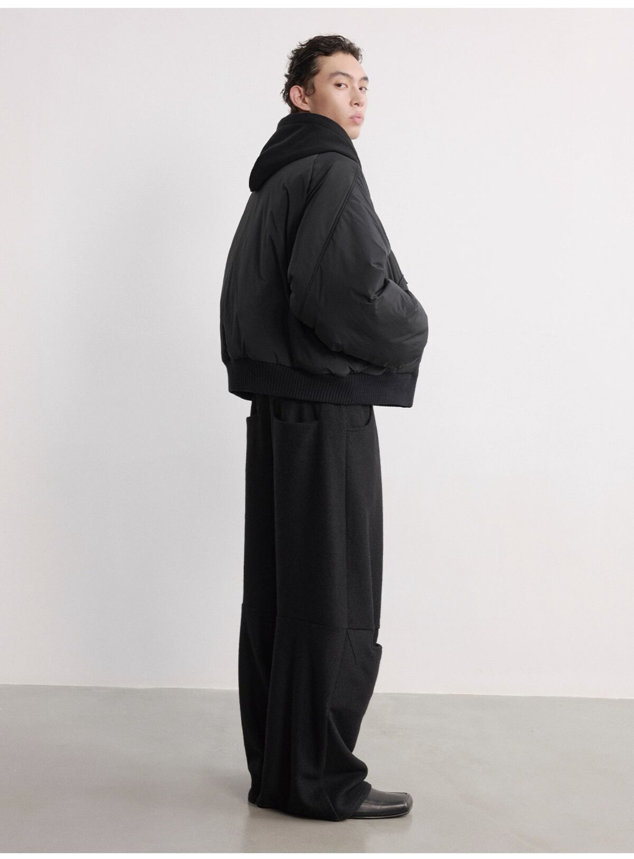 JCAESAR STUDIO WIDE LEG KNEE PATCH PANTS