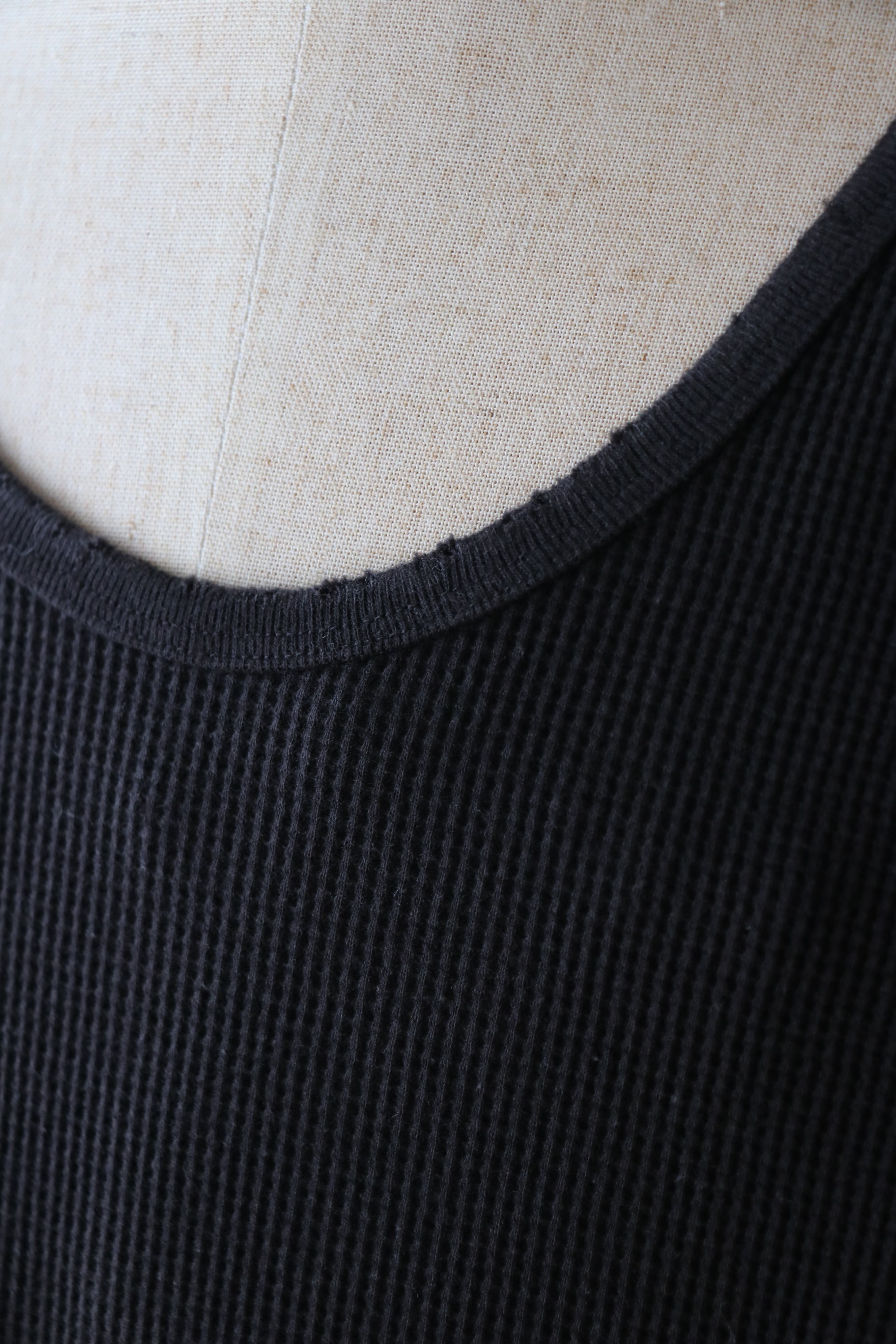 Ancellm - DAMAGE WAFFLE TANK TOP- / ANC-STD-CT04 / アンセルム