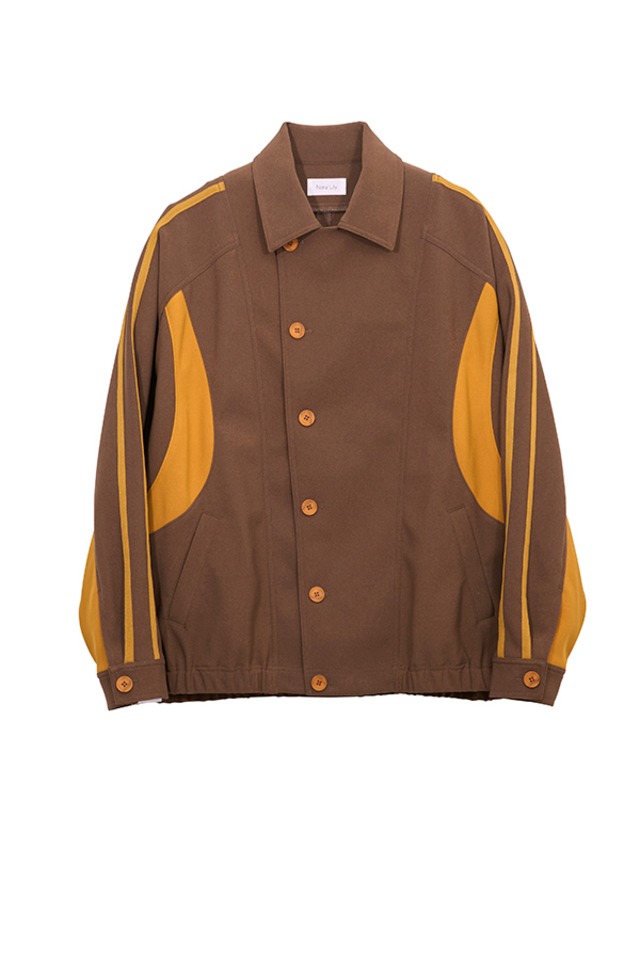 Nora Lily / ノラリリー Line Track Jersey Blouson/ BROWN × YELLOW