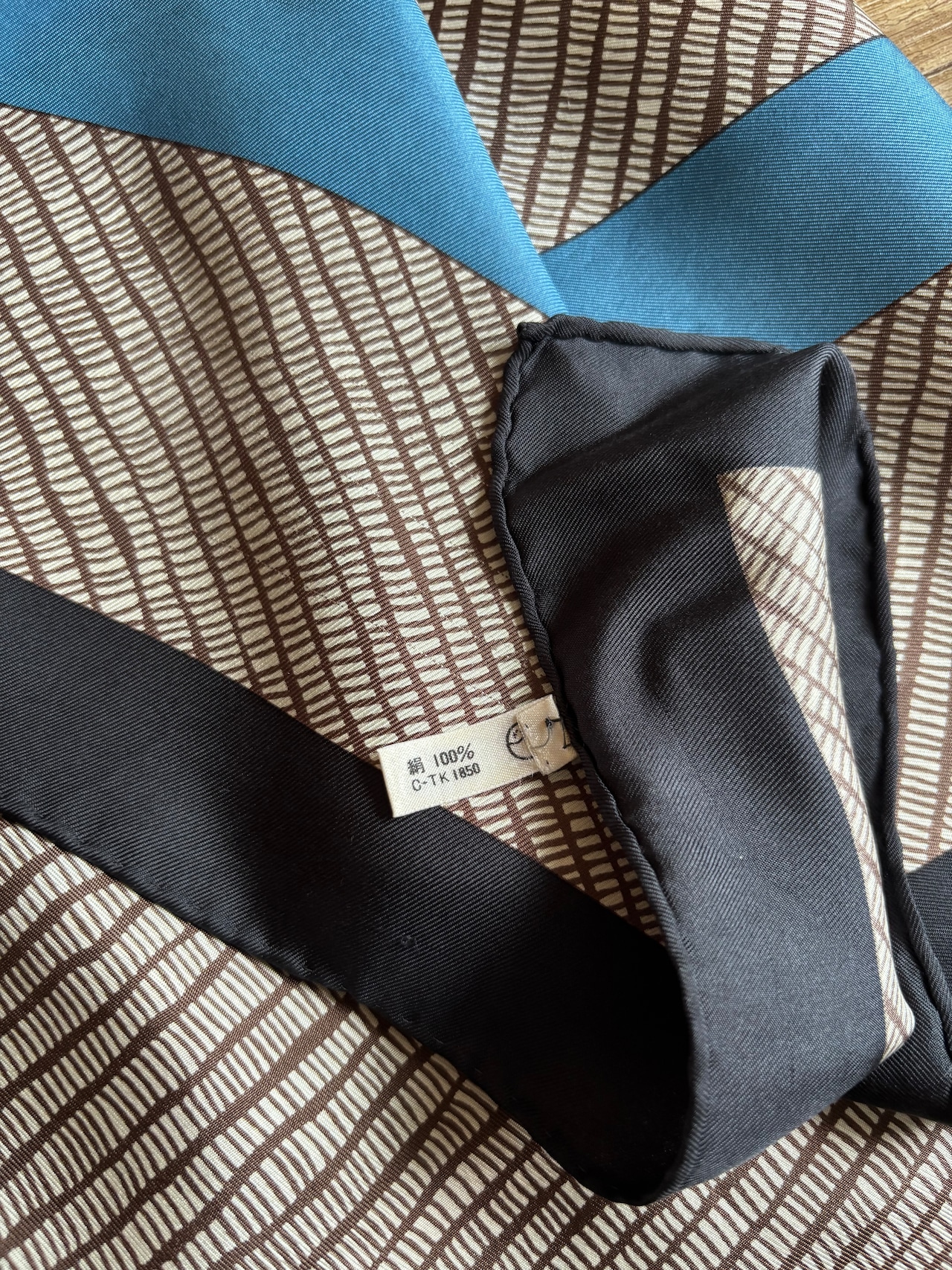 geometric frame silk scarf-5150-8