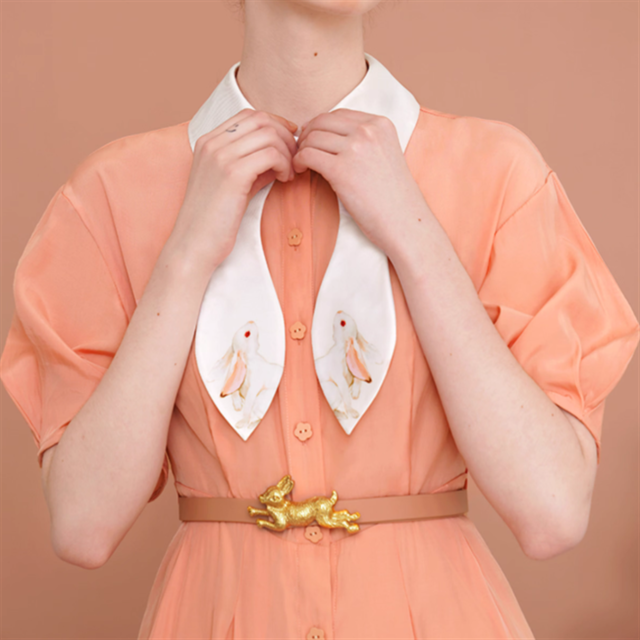 【Camoooni】ウサギ襟デザインフレアワンピース　10567