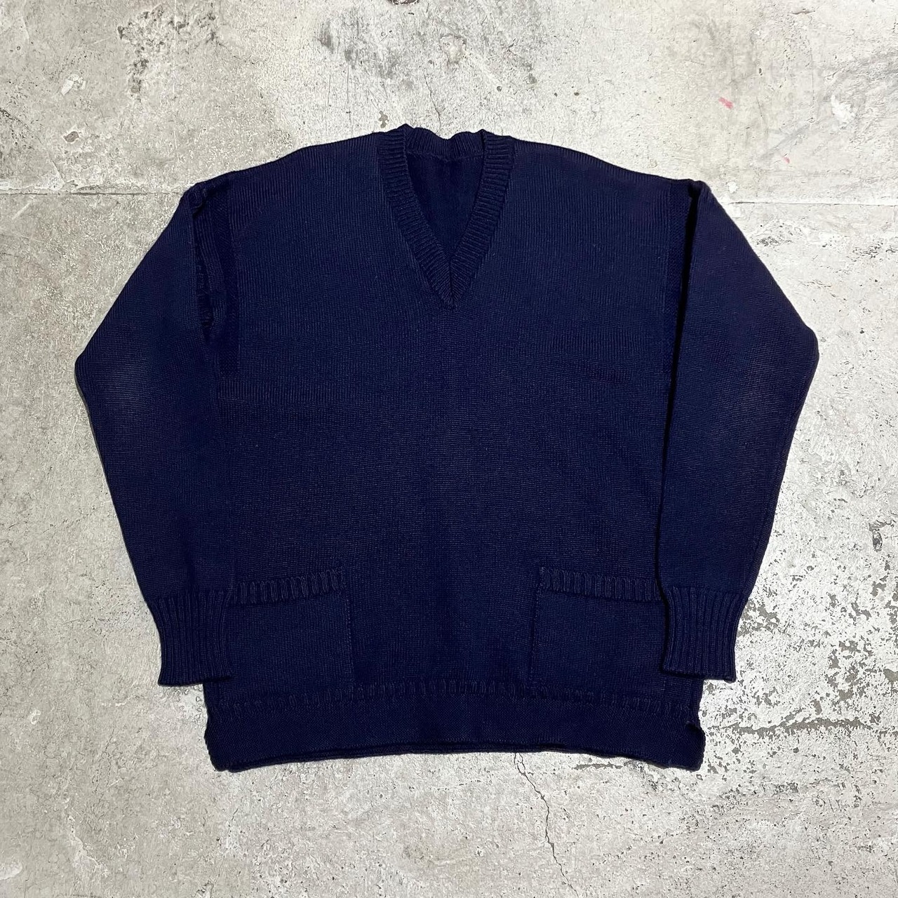 70s〜 GUERNSEY WOOLLENS / イギリス製 Vネック ガンジーセーター 