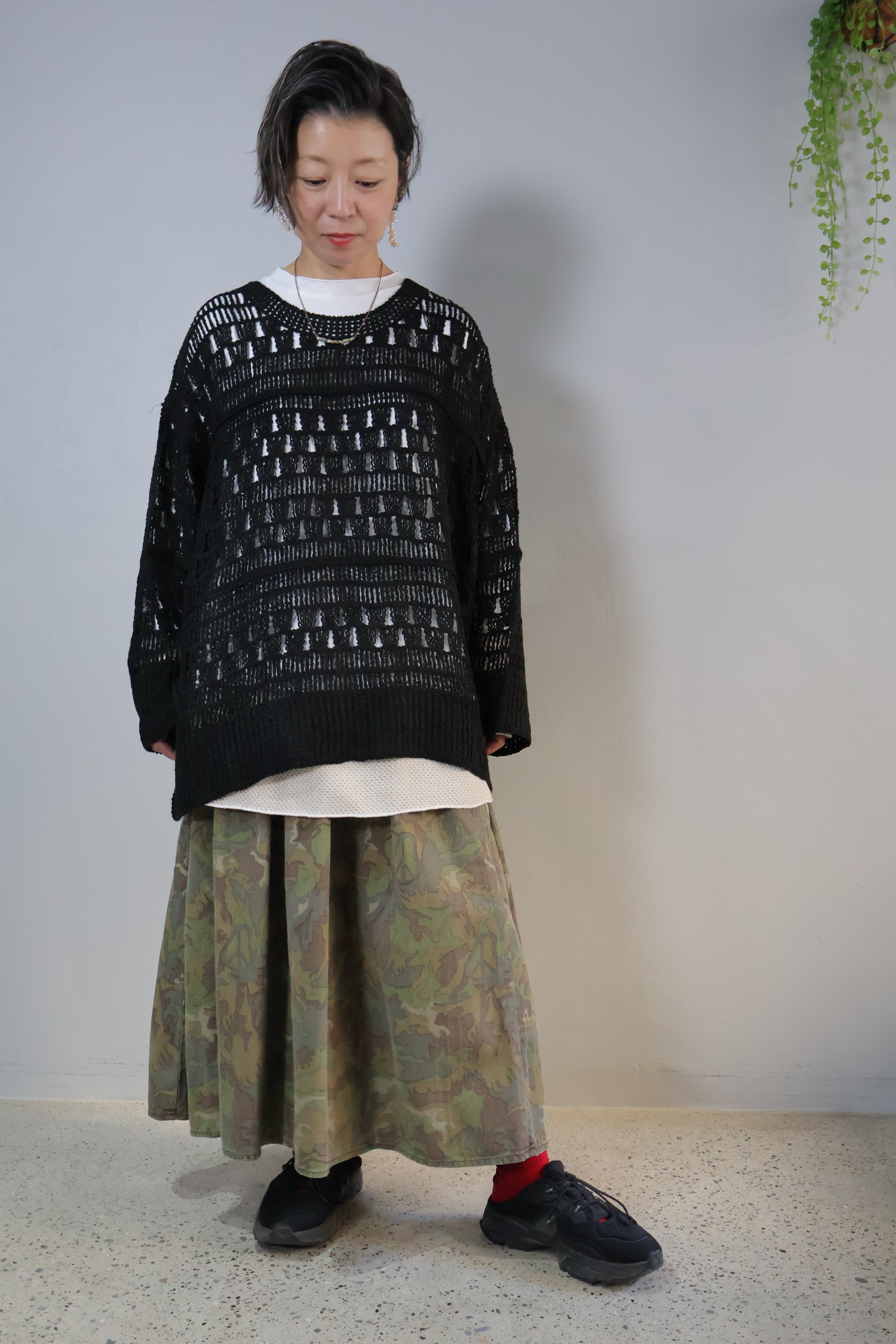 NEW!透かし編みニットBIGクルー【12509-344-30】2025AW