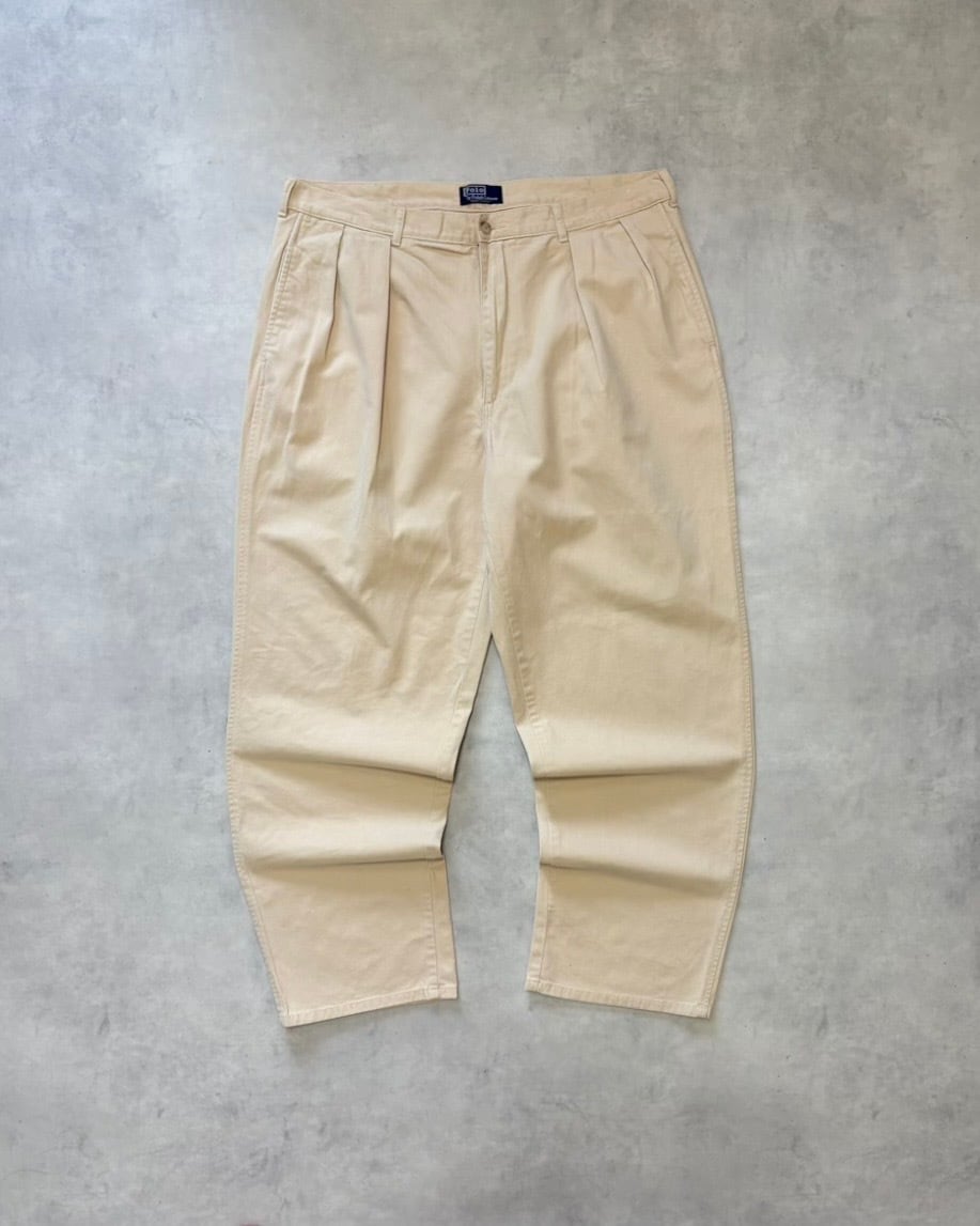 【VINTAGE】1990’s “Polo Ralph Lauren” POLO CHINO Two Tuck Pants 初期型 MADE IN USA W36 L31