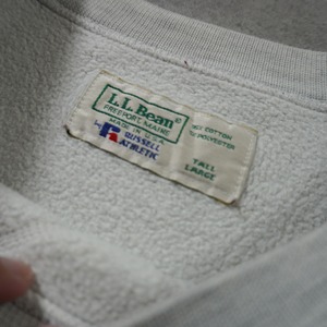 90s L.L.Bean × Russell sweatshirt solid gray L 古着
