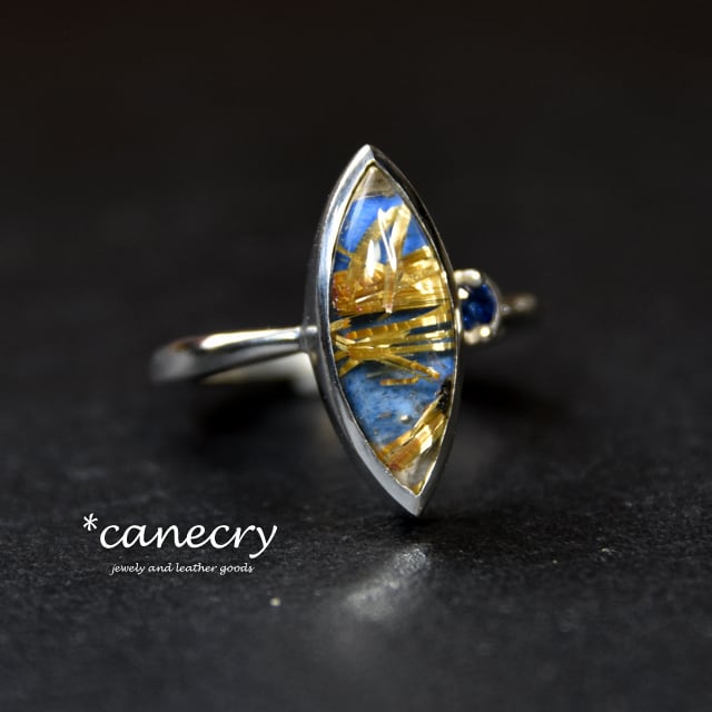 ラピスラズリとルチルクォーツのダブレットストーンリング 837513be062a92f9d64dec12965710