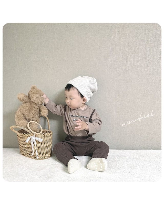 【 即納 】2025 秋新作 nunubiel ヌヌビエル ベビー サスペンダーリブレギンス