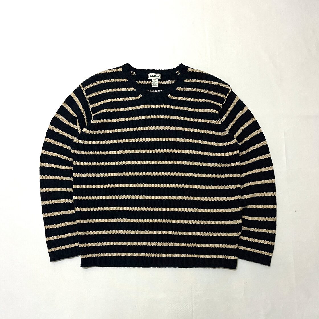 90s L.L.Bean ボーダー コットン ニット セーター エルエルビーン | Pay ID