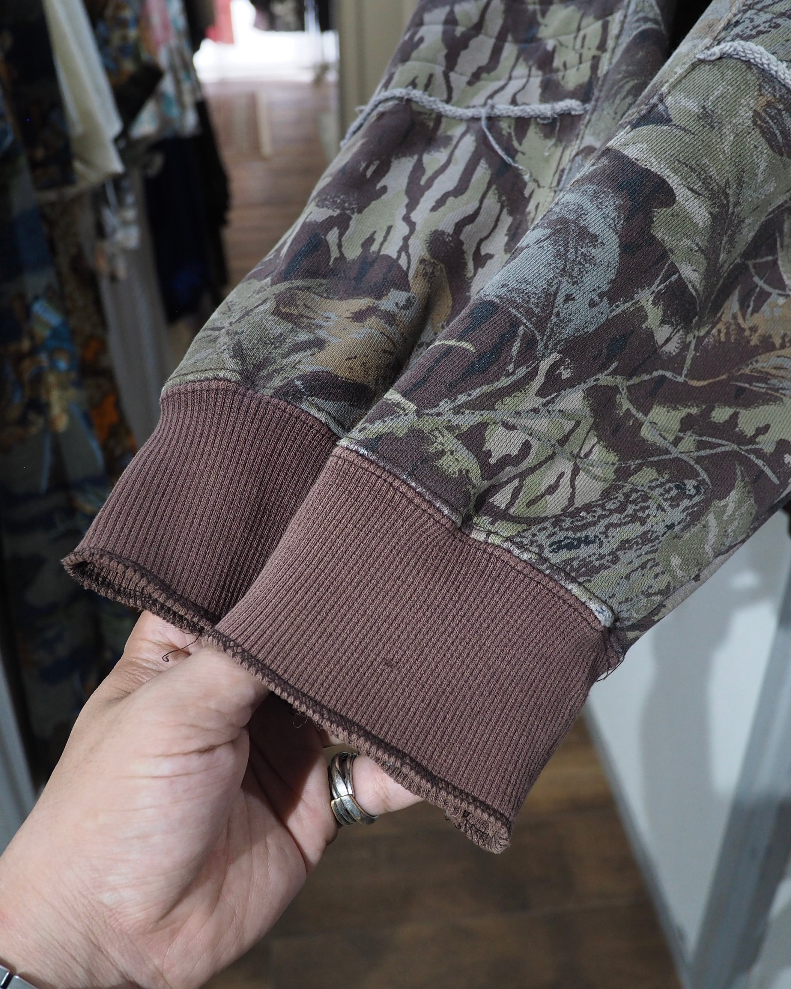 2002s " PPFM - Archive " Beautiful Aging Camouflage × Two stars Embroidery Full zip Parker ピーピーエフエム アーカイブ 星刺繍 パーカー