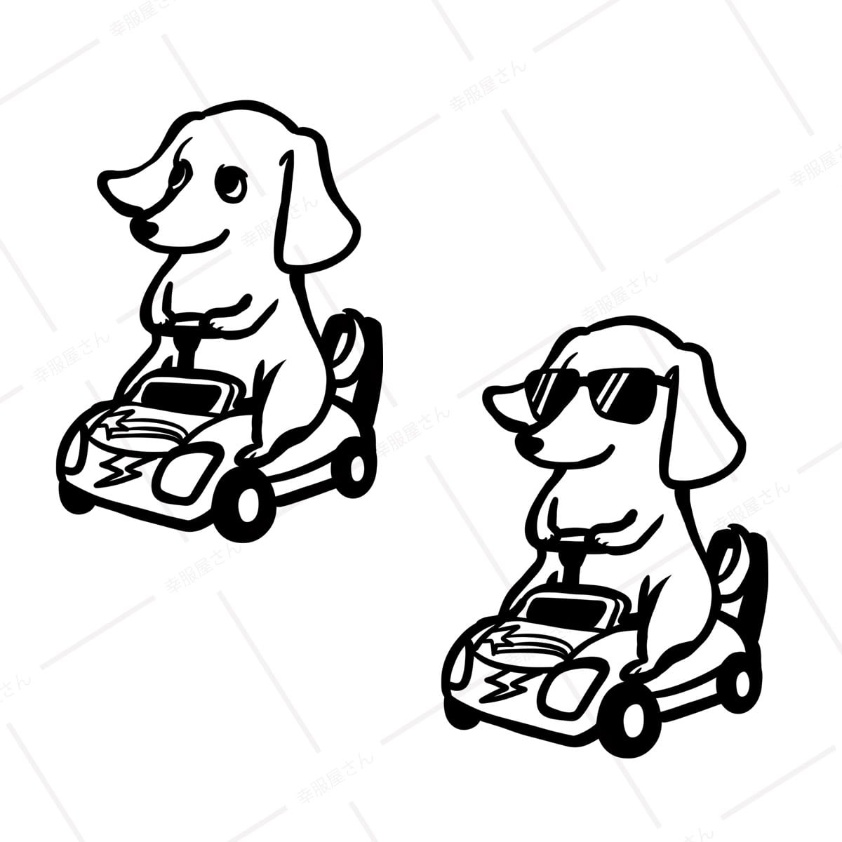 選べるデザイン ミニカーとワンコ Tシャツ dog89 犬 自動車 遊び パグ・フレンチブルドッグミニチュアダックス 好き 服 ゆるい イラスト